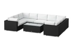 Bahamas U-formad utomhus loungegrupp med stängt avslut, 9-sits med bord