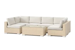 Bahamas U-formad utomhus loungegrupp med öppet avslut, 6-sits med bord