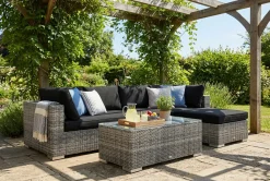 Bahamas utomhus divansoffa 5-sits med vändbar divan och bord
