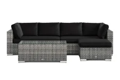 Bahamas utomhus divansoffa 5-sits med vändbar divan och bord