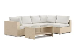 Bahamas utomhus loungegrupp 5-sits med vändbar schäslong och bord med hylla