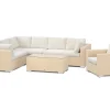 Bahamas utomhus L-soffa höger 7-sits med fåtölj och bord