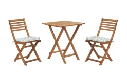 Balkongset av Utebord och 2 Utestolar brun/mintgrön FIJI