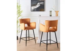 Barstol Sanilac set om 2 Orange-Svart