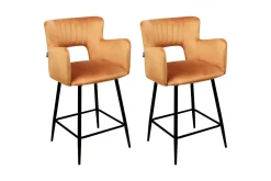 Barstol Sanilac set om 2 Orange-Svart