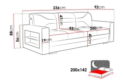 Bäddsoffa 236cm