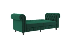 Bäddsoffa Felix 236x87x83 cm, Mörkgrön, Sammet