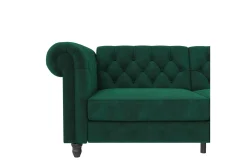 Bäddsoffa Felix 236x87x83 cm, Mörkgrön, Sammet