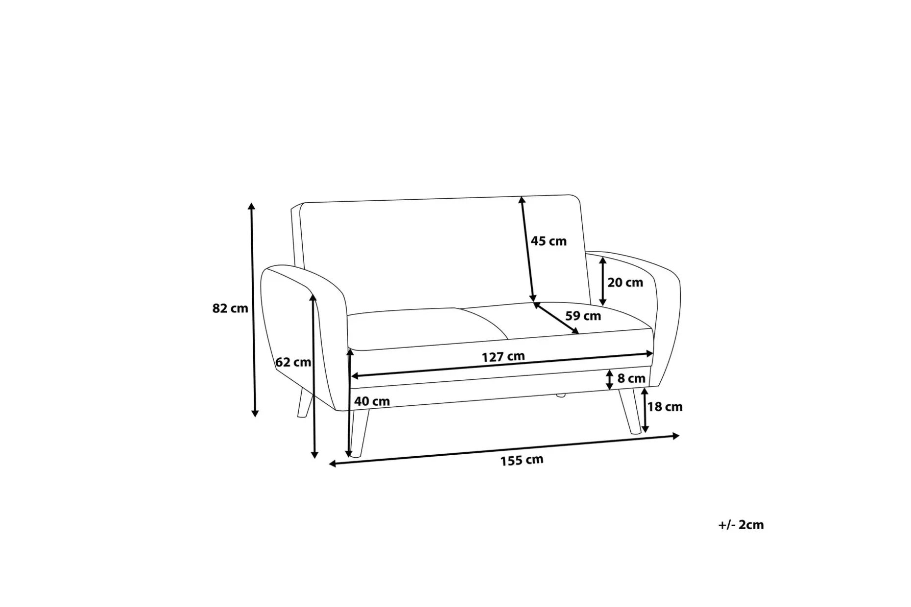 Bäddsoffa Florli 155 cm