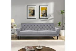 Bäddsoffa utan divan & schäslong Loft24 Tyne Bäddsoffa 3-sits Grå