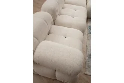 Belgin Bubblig Divansoffa 3-sits 288 cm med fasta armstöd och repdetaljer