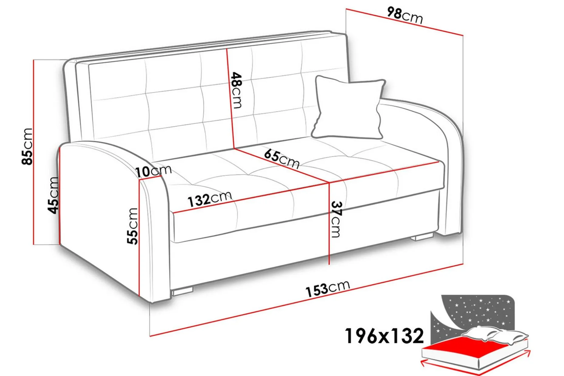 Bensbyn Bäddsoffa 153x98x85 cm