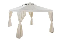 Bermuda komplett paviljong inkl tak och väggar 3x4m - Offwhite
