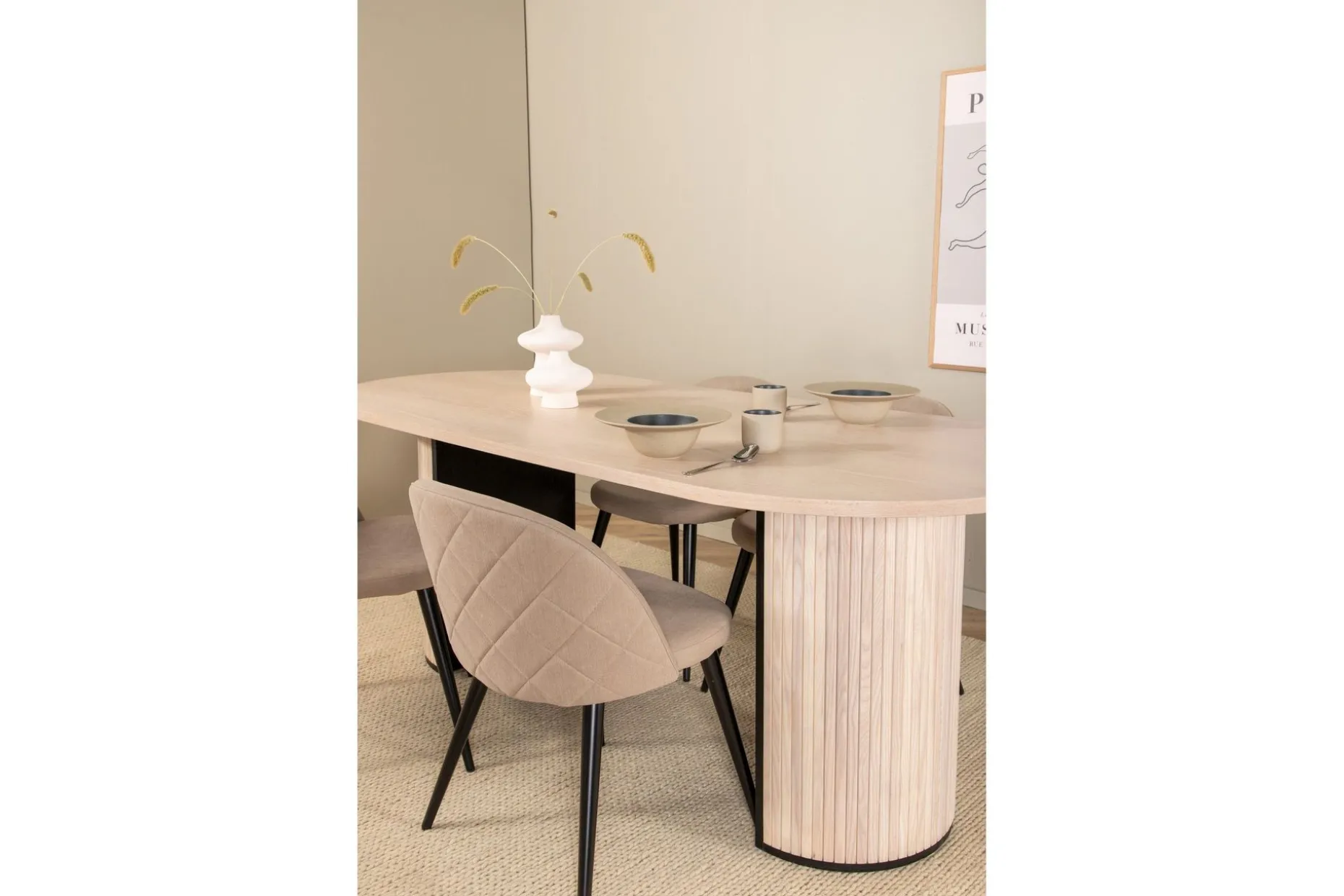 Biana Matgrupp 200 cm Oval inkl 4 Velvets Stolar