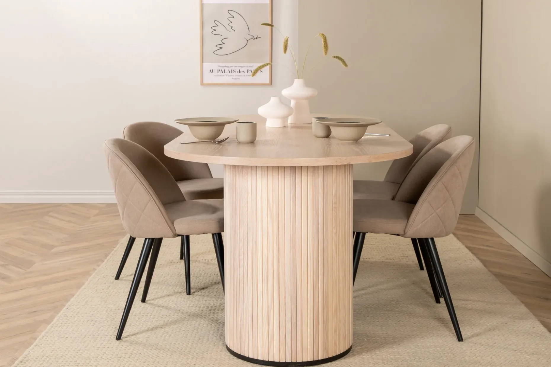 Biana Matgrupp 200 cm Oval inkl 4 Velvets Stolar