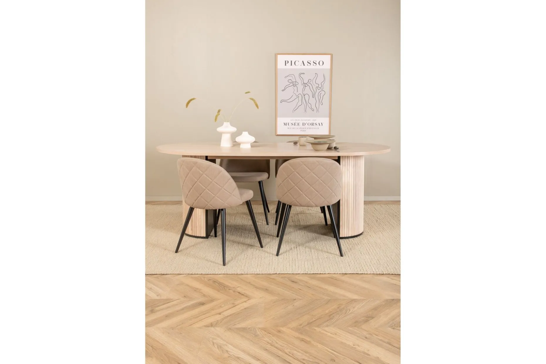 Biana Matgrupp 200 cm Oval inkl 4 Velvets Stolar