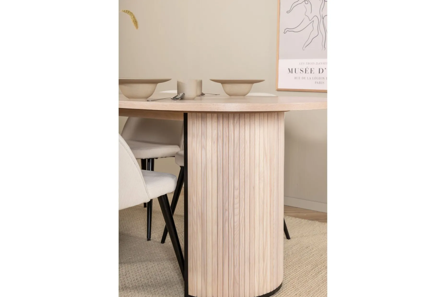 Biana Matgrupp 200 cm Oval inkl 4 Valera Manchesterstolar