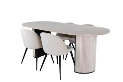 Bianca Matgrupp 200 cm Oval med 4 Velvet stolar