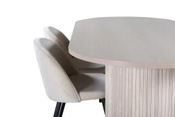 Bianca Matgrupp 200 cm Oval med 4 Velvet stolar