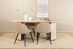 Bianca Matgrupp 200 cm Oval med 4 Velvet stolar
