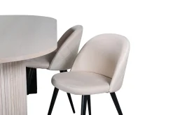 Bianca Matgrupp 200 cm Oval med 4 Velvet stolar