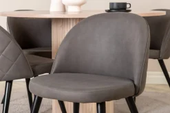 Bianca runt matbord med 4st Velvet matstol