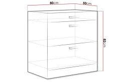 Bianco Skåp med dörrar 80x52x82 cm