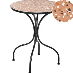 Bistrobord utomhus Adrano 60 cm Terrazzoeffekt Järn