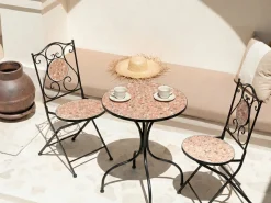 Bistrobord utomhus Adrano 60 cm Terrazzoeffekt Järn