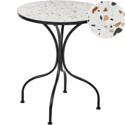 Bistrobord utomhus Artena 60 cm Terrazzoeffekt Järn