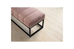 Bänk Wohnling sammet klädd modern vadderad elegant metallram Rosa