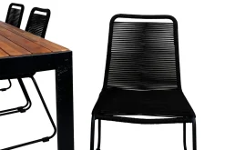 Bois Matgrupp Utomhus 205cm + 6 Lindos Stapelbara Matstolar