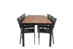 Bois Matgrupp Utomhus 200cm + 6 Levels Stapelbara Matstolar