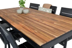 Bois Matgrupp Utomhus 200cm + 6 Levels Stapelbara Matstolar