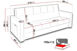 Bona Bäddsoffa 214x89x88 cm