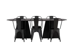 Bootcut Matbord 230x115 cm med 4 Tempe Stolar