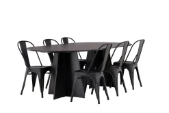 Bootcut Matbord 230x115 cm med 4 Tempe Stolar