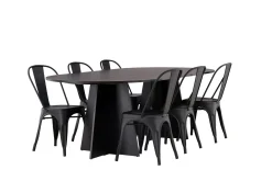 Bootcut Matbord 230x115 cm med 4 Tempe Stolar