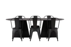 Bootcut Matbord 230x115 cm med 4 Tempe Stolar