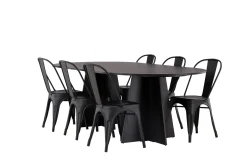 Bootcut Matbord 230x115 cm med 4 Tempe Stolar
