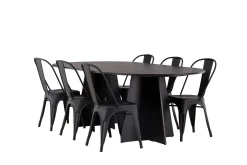 Bootcut Matbord 230x115 cm med 4 Tempe Stolar