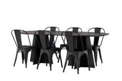 Bootcut Matbord 230x115 cm med 4 Tempe Stolar