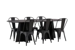 Bootcut Matbord 230x115 cm med 4 Tempe Stolar
