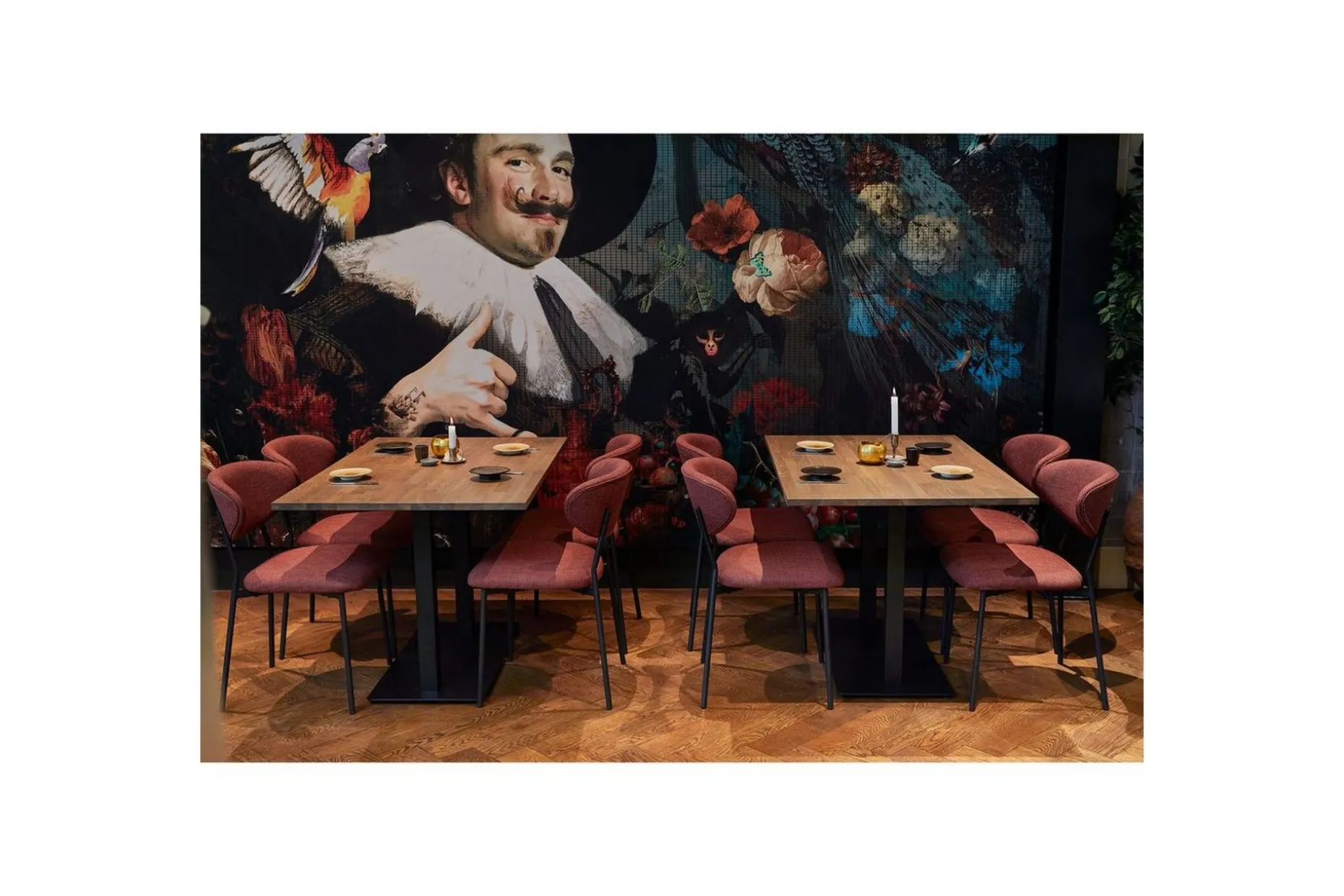Bordben Bistro Dubbel Fyrkantigt Rör