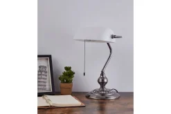 Bordslampa Eglo Banker Nickel Vit