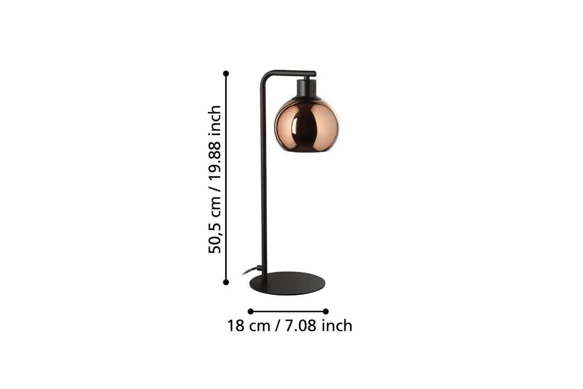 Bordslampa Eglo Cordoba Svart/Koppar