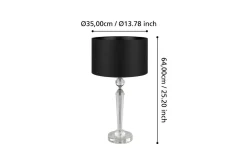 Bordslampa Eglo Pasiano 1 Klar/Svart