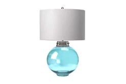 Bordslampa Elstead Lighting Kara Polerad Nickel - Blått Glas