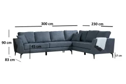 Bouchelle Hörnsoffa med Divan Höger