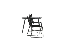 Break Cafégrupp Rund 90 cm + 2 Lindos Stapelbar Stol